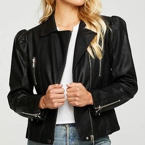 CHASER Vegan Puff Sleeve Moto Jacket